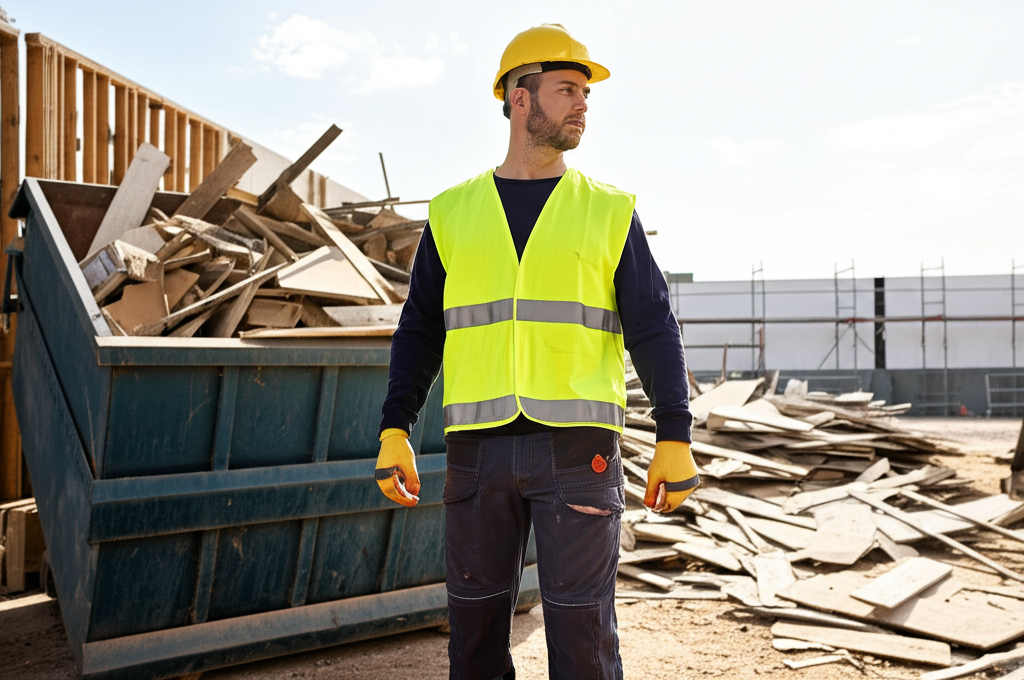 Construction professional with Independent Dumpster equipment